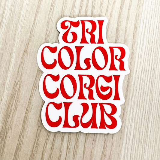 Tri Color Corgi (Red) Vinyl Sticker